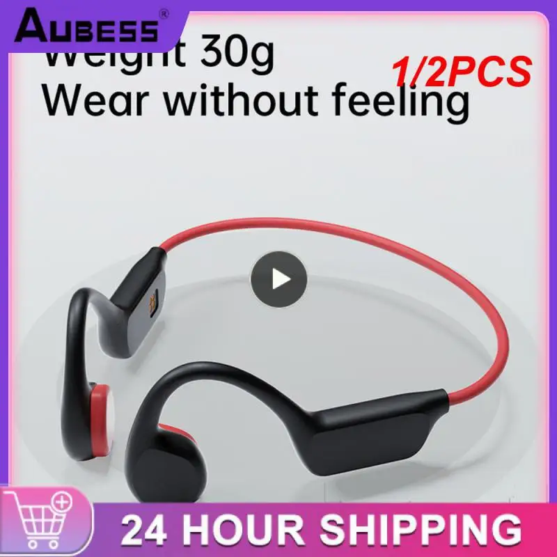 

1/2PCS Bone Conduction Earphones Wireless IPX8 Waterproof MP3 Player Hifi Ear-hook Headphone With Mic Headset For