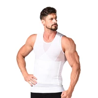 men body shaper slimming boobs waist trainer shirt abdomen tank tops posture skinny tummy vest