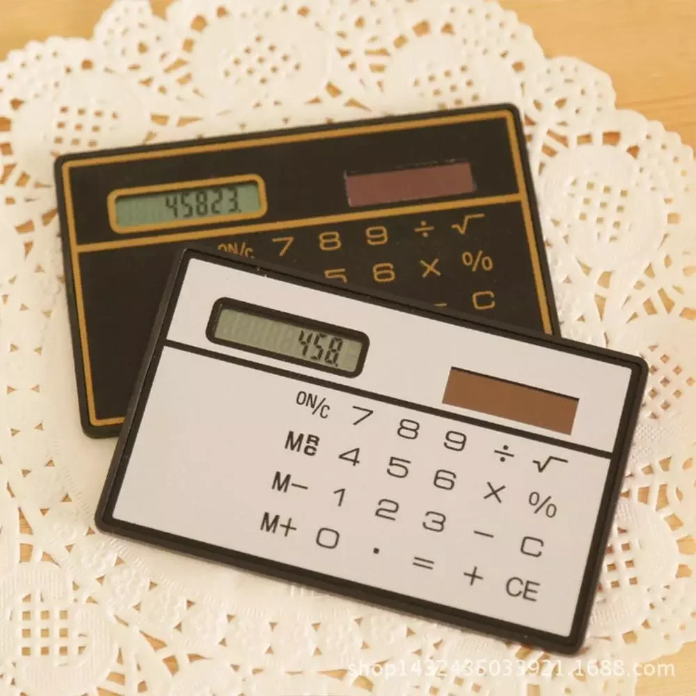 

Calculator Ultra Thin Mini Credit Card Sized 8-Digit Portable Solar Powered Pocket Calculator Solar power calculator