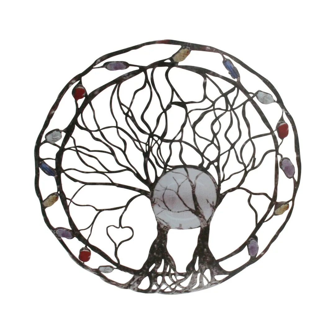 

Circle Of Life Metal Tree Wall Art Tree Of Life Wall Plaque Round Hallow Hanging Ornament Simple Iron Craft Home Outdoor Decor