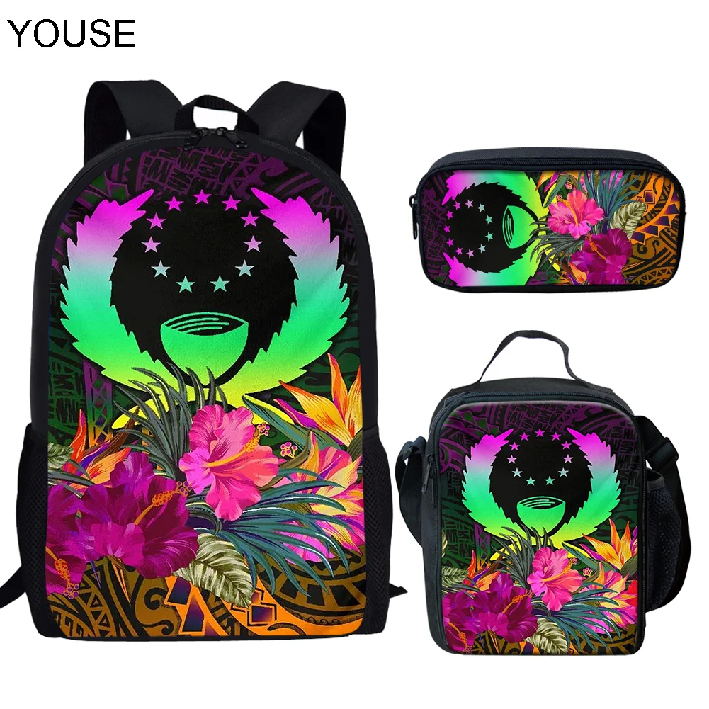 "Рюкзак YOUSE для девочек, детский школьный ранец с Полинезийским гибискусом и принтом Каледонии, повседневный женский рюкзак"