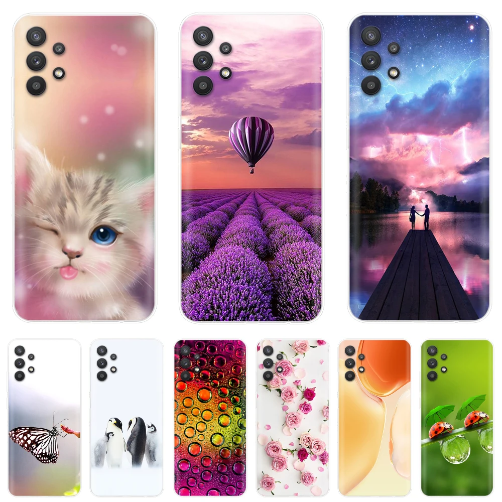 Чехол A32 для Samsung Galaxy A32, A52, A52s, A72, силиконовые чехлы из ТПУ для Samsung A32, чехол для телефона A326B, милый мягкий чехол с рисунком