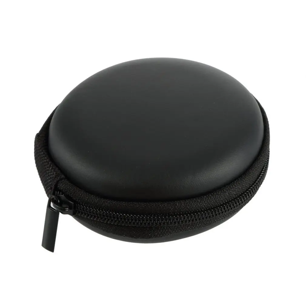 

Headphones Case Mini Zippered Round Storage Hard Bag Headset Box Shockproof Earphone Organizer Pouch Earphones Accessories