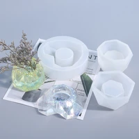 3d silicone flower pot molds for cement form for candles mold epoxy resin silicone candle mold concrete cement clay making mould