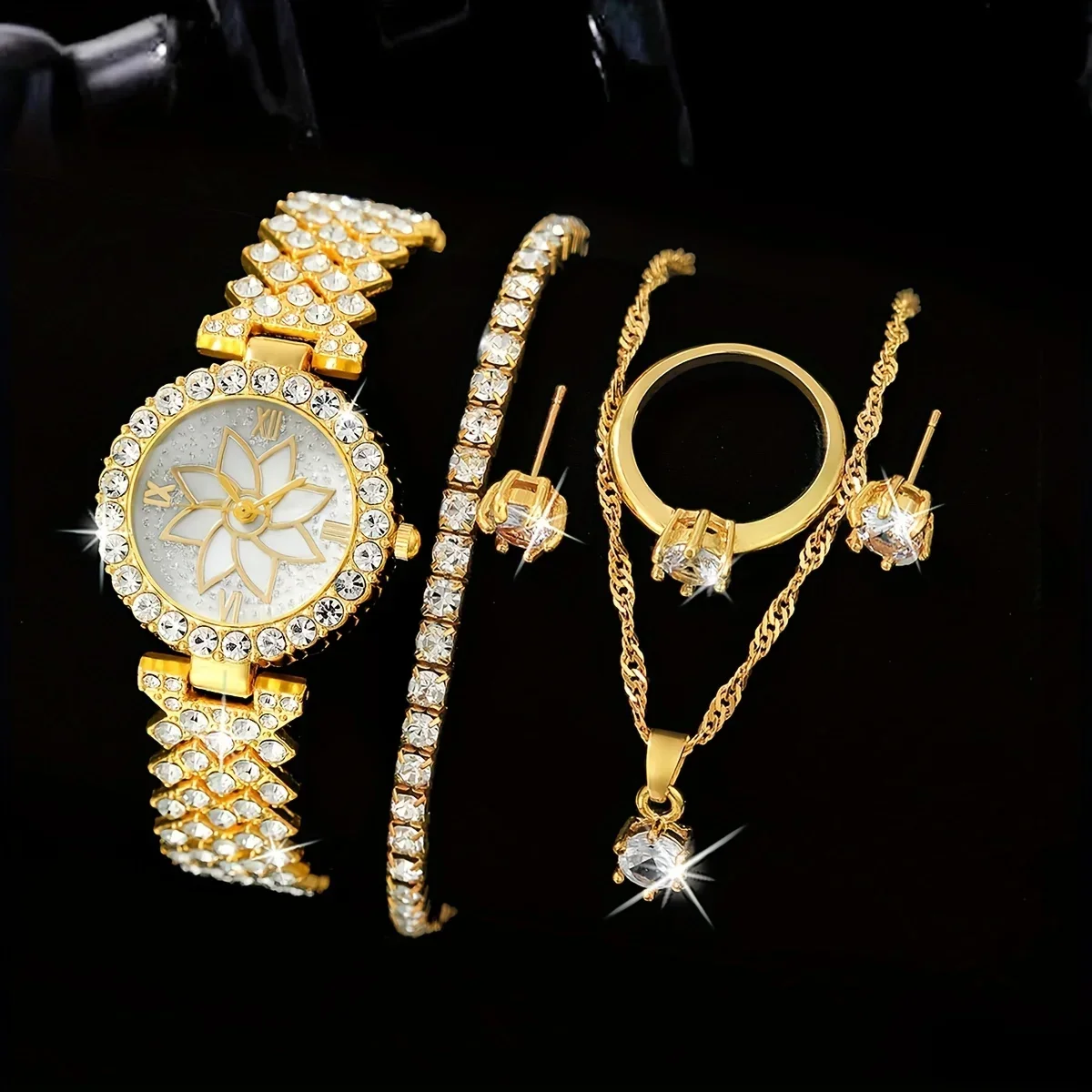 1 шт. кварцевые часы с цветочным рисунком