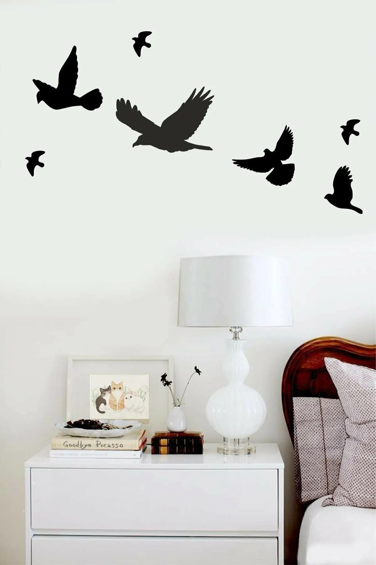 

Black Wooden Wall Decor Picture Laser Cut Decal Ornament Wall Table Gift Ideas MDF Decorative Painting Home Office Room Design