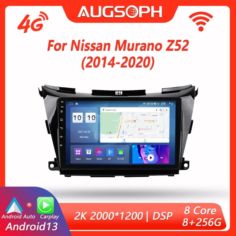 

Android 13 Car Radio for Nissan Murano Z52 2014-2020, 10inch 2K Multimedia Player with 4G Car Carplay DSP & 2Din
