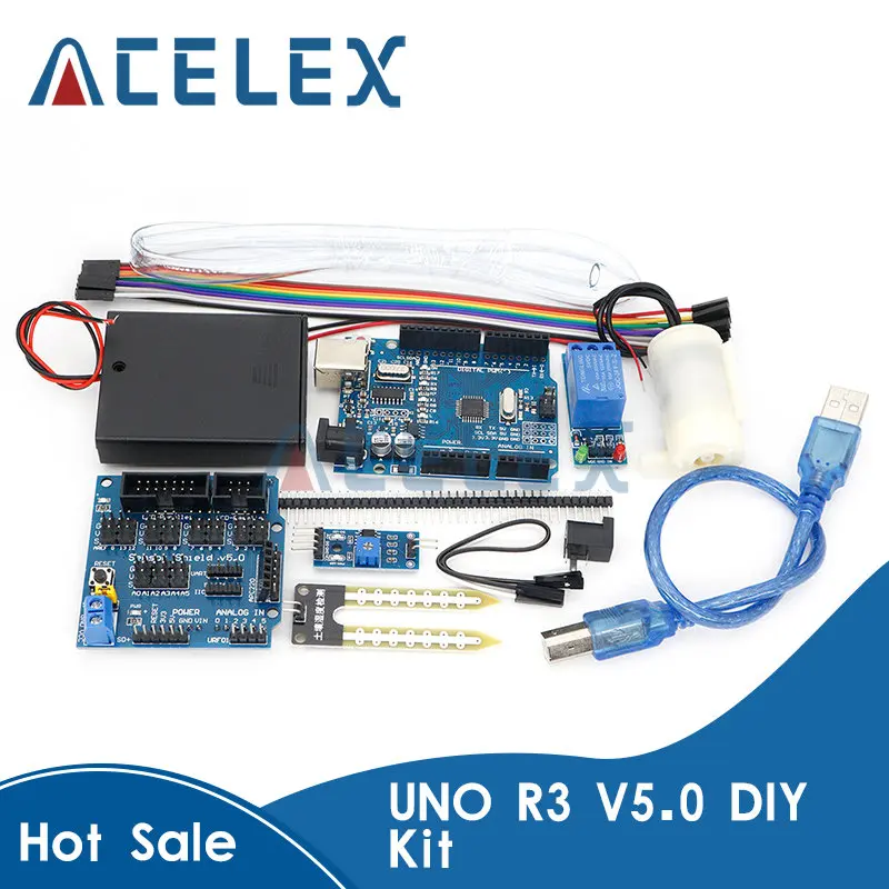 

UNO R3 V5.0 SENSOR Automatic irrigation module DIY kit soil moisture detection automatic water pumping