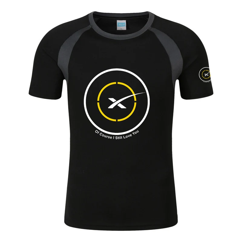 

2022 SpaceX Space X Logo Print Men Running T Shirt Fitness Tight Short Sleeve Sport Training Jogging Shirts Quick Dry Tops