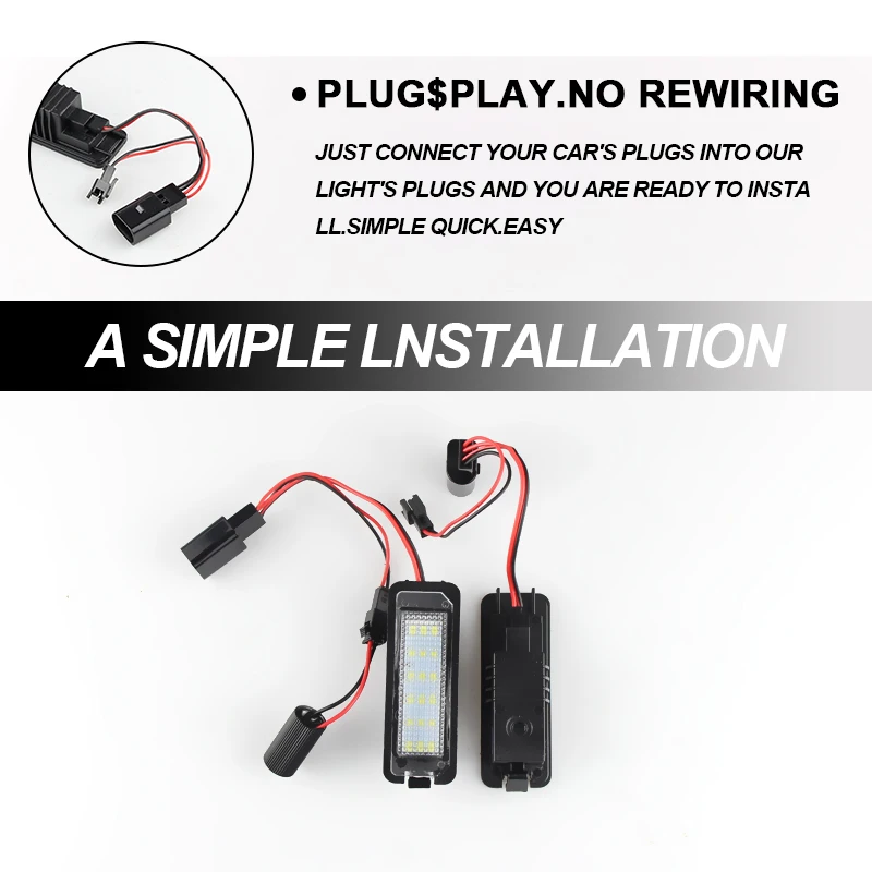 2 шт. светодиодный светильник номерного знака без ошибок для VW Golf MK4 MK5 MK6 Passat 4D Sedan