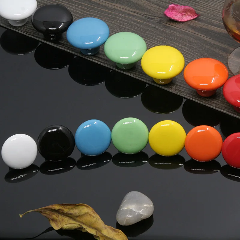 Furniture Hardware Cabinet Pulls Color Single Hole Ceramic Handle Drawer Shoe Modern Round Handles |