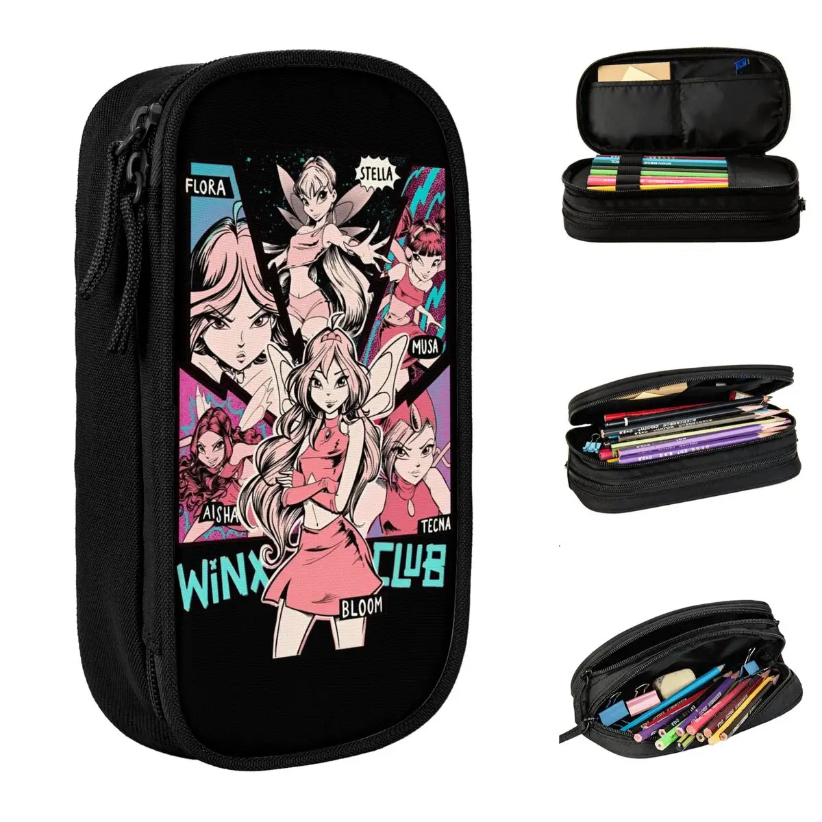 W-Winx Клубы пеналы с героями мультфильмов сказочная красота аниме коробка для