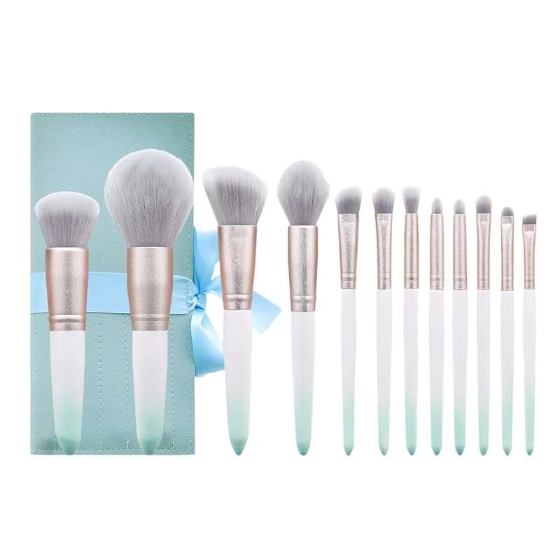 

Makeup Brush Kit 12 Pcs Synthetic Foundation Powder Concealers Eye Shadows Blush Face Sculpting Brush With Bag