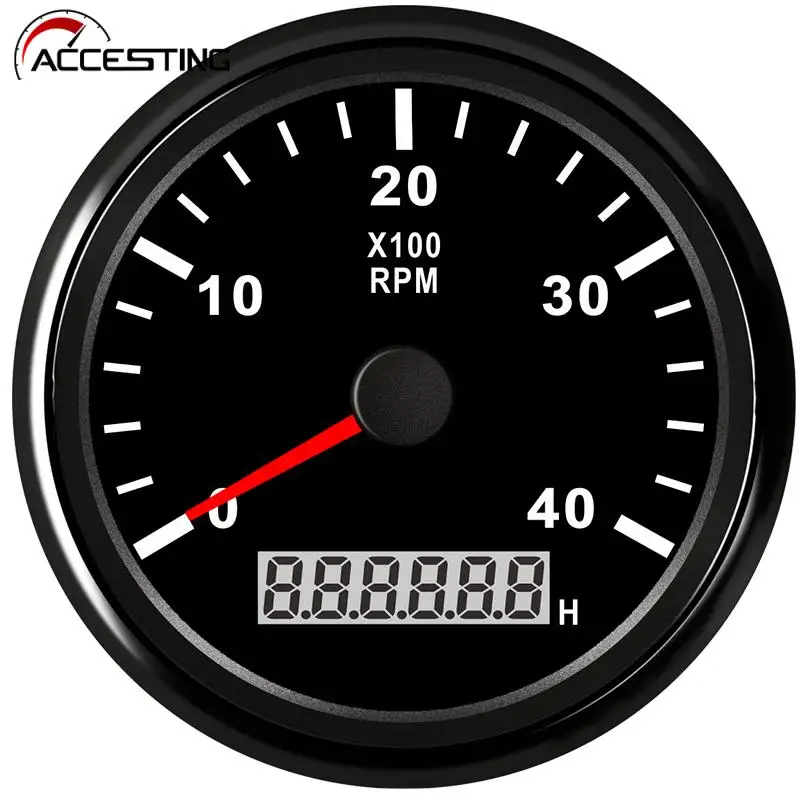 

Тахометр 85 мм для дизельного автомобиля 3K-8K об/мин измеритель времени для лодки автомобиля грузовика подвесного двигателя красная подсветка 12 В 24 в водонепроницаемый