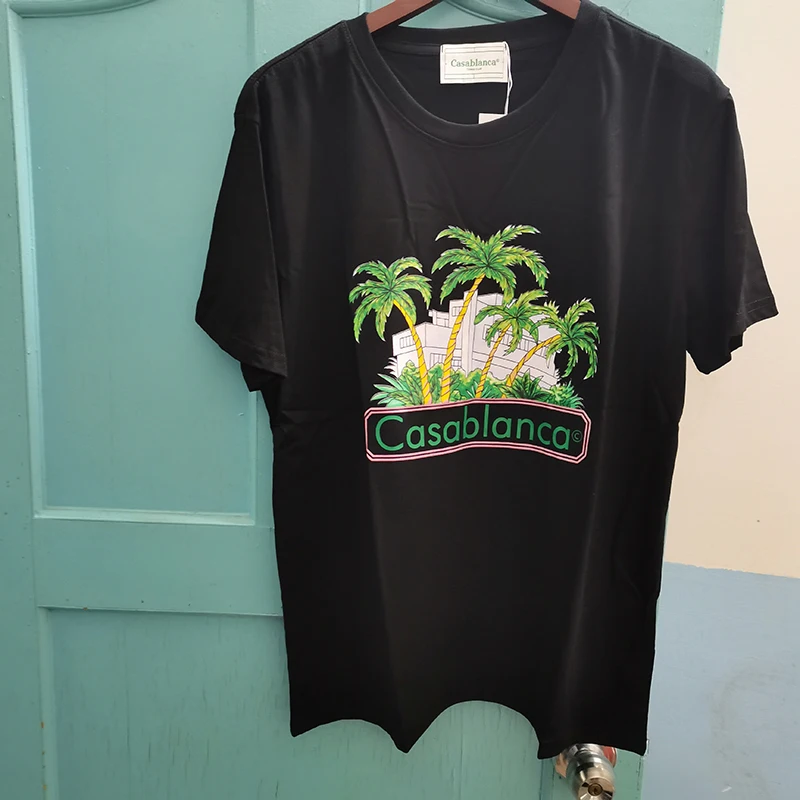 

Casablanca Tee New Letter Print T Shirt Summer Couple Print Casablanca Crew Neck T Shirt