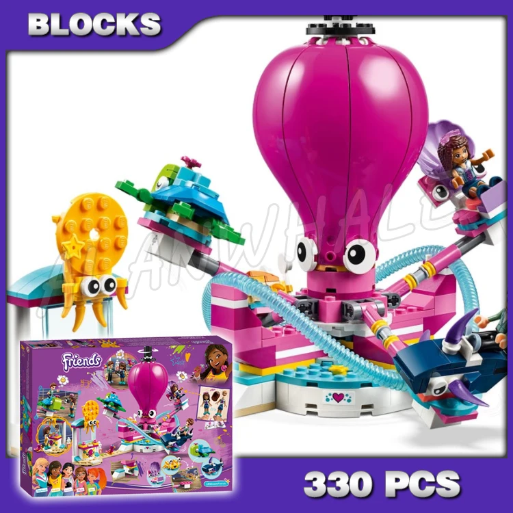 330pcs Friends Heartlake Funny Octopus Ride Amusement park Spinning Function 11378 Building Blocks Toys Compatible With Model