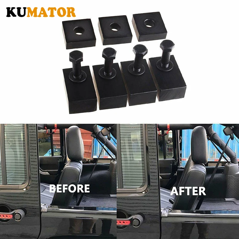 

KUMATOR 1 Set Car Seat Spacers + Bolts Rear Seat Recline Kit with Bolts and Washers for Jeep Wrangler JK 2007- 2018 4 Door