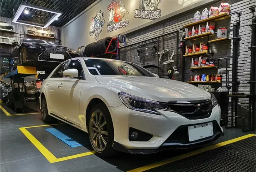 Передний бампер из настоящего углеродного волокна крышка спойлера для Toyota Reiz/MARK X