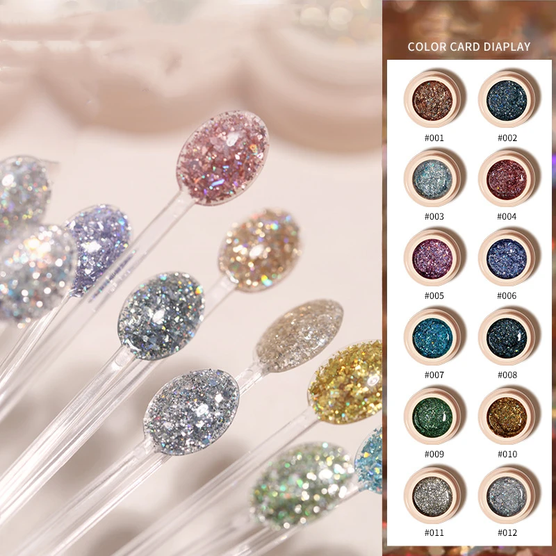 

Thermal Nail Gel Polish Winter Snow Sequins Color Changing Snowflakes Soak Off UV Semi-permanent Nail Art Varnish