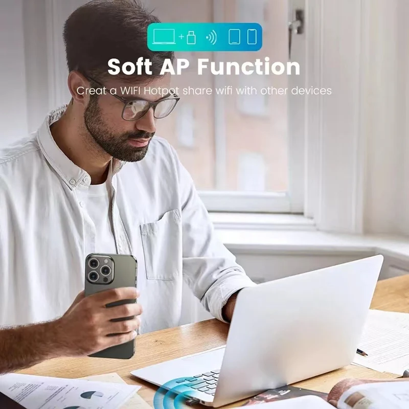 Mini 5Ghz USB WIFI Ethernet Antenna Dongle Adapter For Network Card Computer Laptop Wi-Fi Module Driver Free Receiver Converter