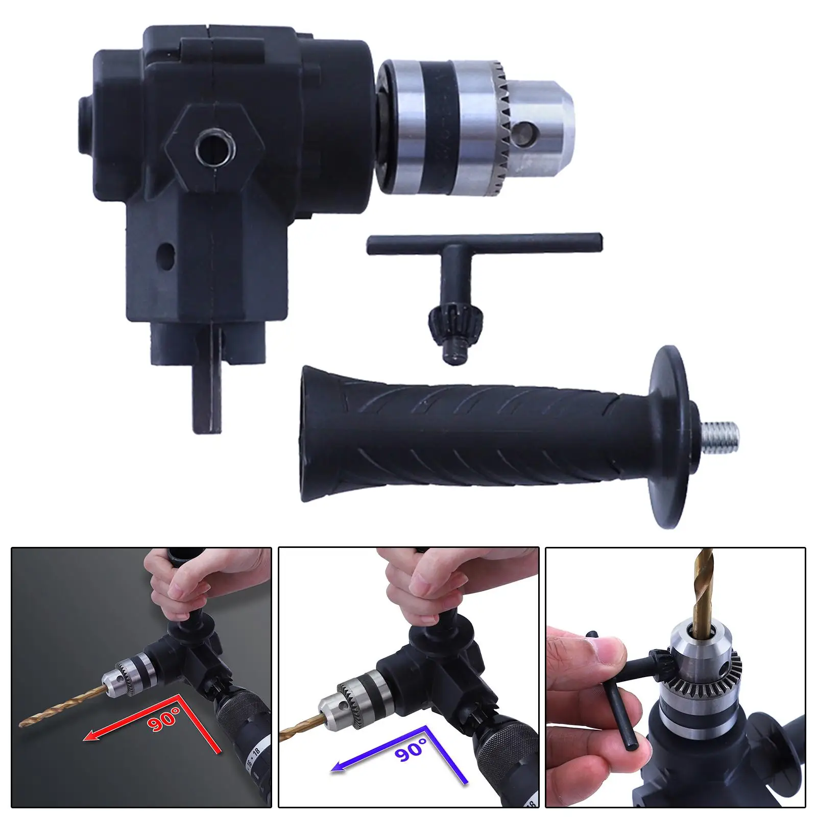 

Прямоугольный адаптер для электродрели, удлинитель с круглым хвостовиком и без ключа, для полировки