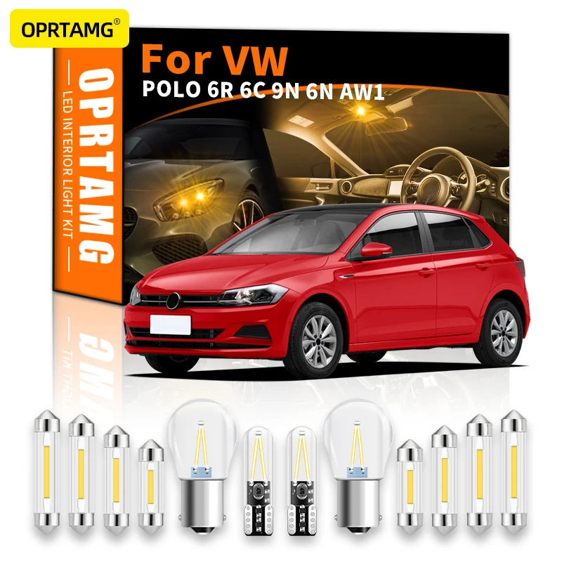 

OPRTAMG автомобисветильник ing T10 1156 C5W светодиодный для Volkswagen POLO 6R 6C 9N 6N AW1 2000-2022 Canbus автомобильный комплект светодиодных внутренних ламп