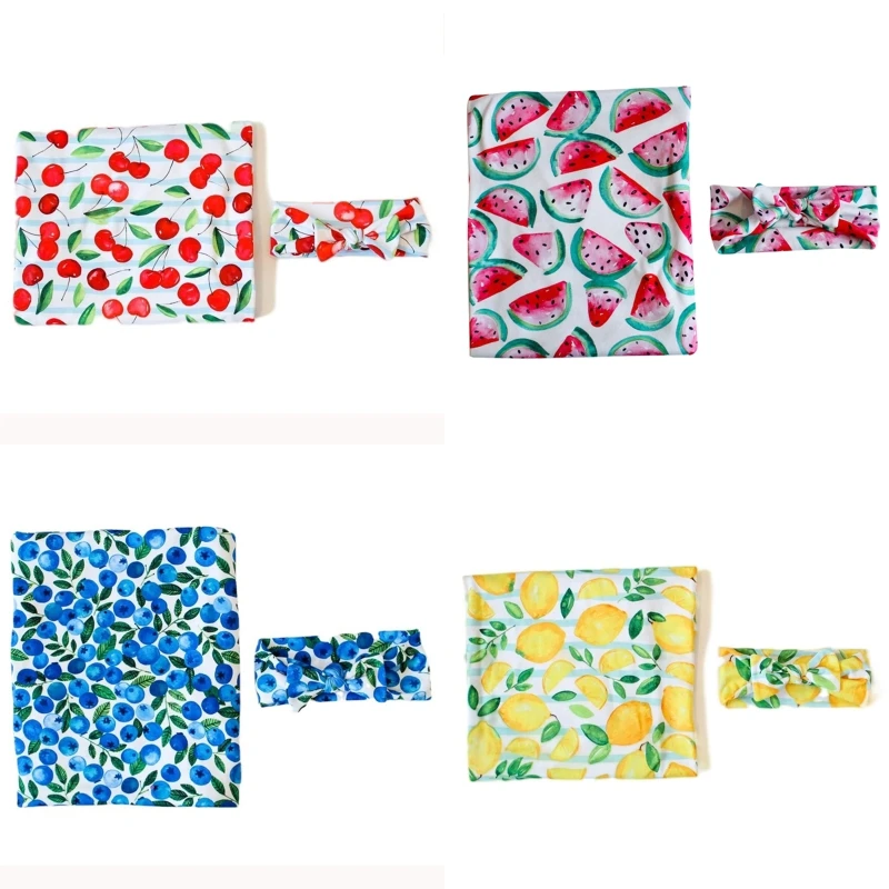 

Y3NF Unisex Babies' Receiving Blankets with Matching Hat Photo Props Toddler Gift Baby Muslin Swaddle Soft Blanket