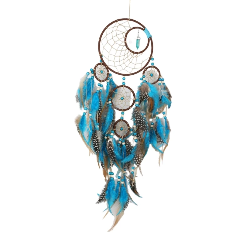 

Five-ring Feather Artificial Handmade Feather Pendant for Home Bedroom Room Decoration Supplies