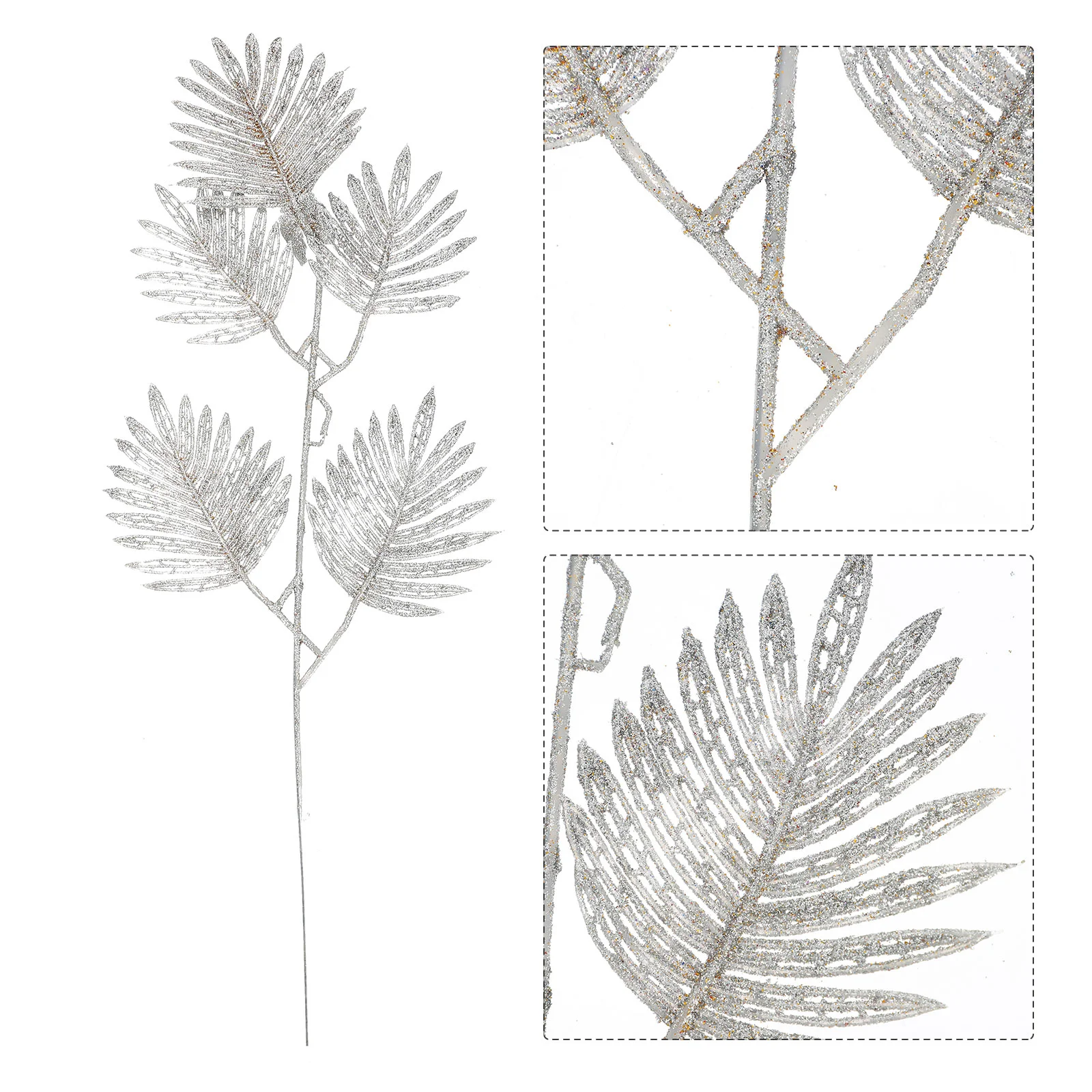 

3pcs Xmas Tree Hanging Branches Christmas Artificial Leaves Glitter Leaves