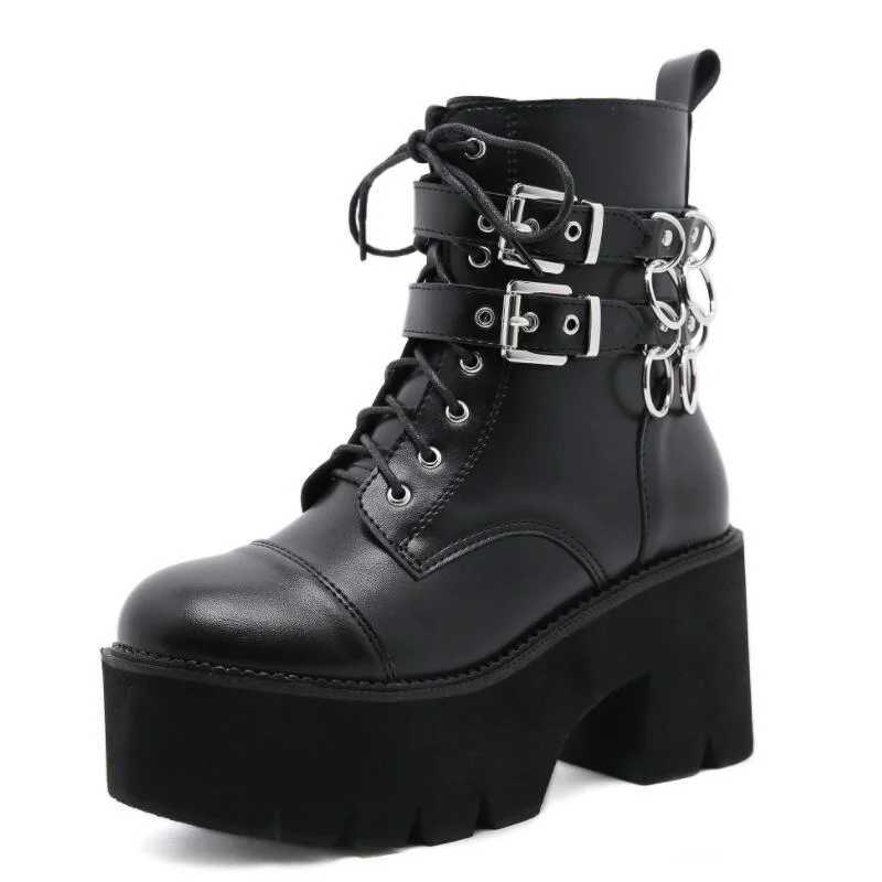 

Женские ботинки на платформе и высоком каблуке, в стиле панк