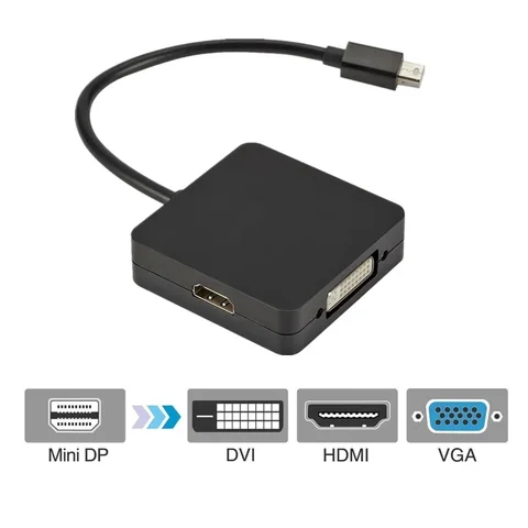 Адаптер для порта дисплея BGGQGG 3 в 1 Thunderbolt 4K Mini