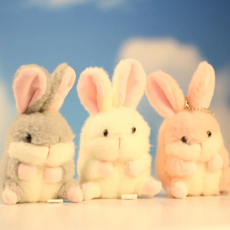 

12CM Long Ear Bunny Shape Cute Tissue Box Play Mat Blanket Cloak for Super Soft Head Elephant Baby Plush Mini Animal Assortment