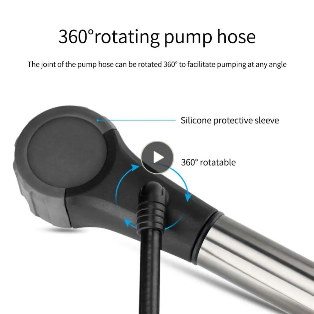 

Equipped With Pressure Relief Valve Air Cylinder With Pressure Gauge Easy Adjustment Bicycle Pump 360 Degree Rotation Convenient