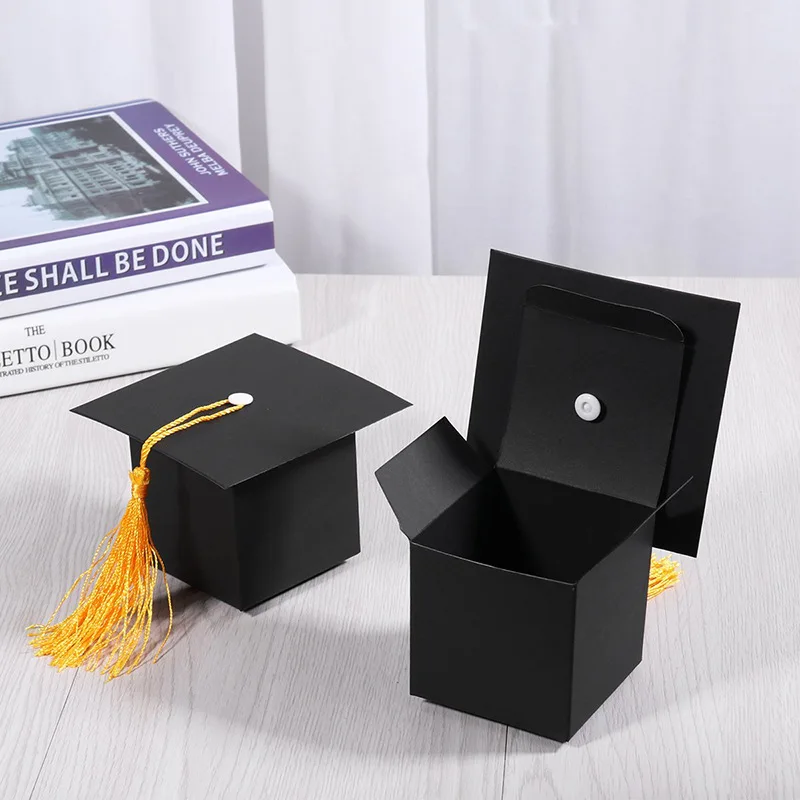 

50pcs/set Creativite Bachelor Hat Packing Candy Box for Graduated Gift Box Doctor Hat Graduation Celebration Party Packing Boxes