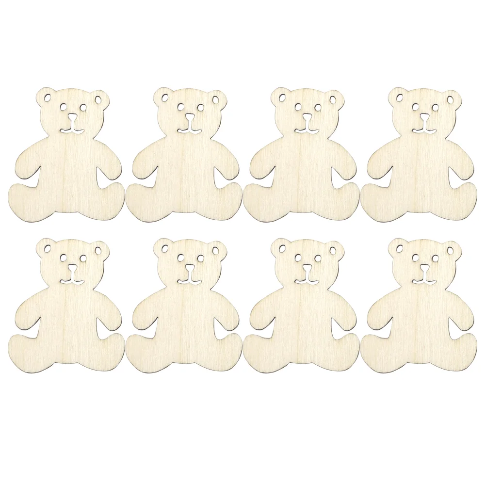 

Wooden Crafts Chips Wood Pieces Ornaments Diy Cutouts Shaped Hanging Bears Unfinished