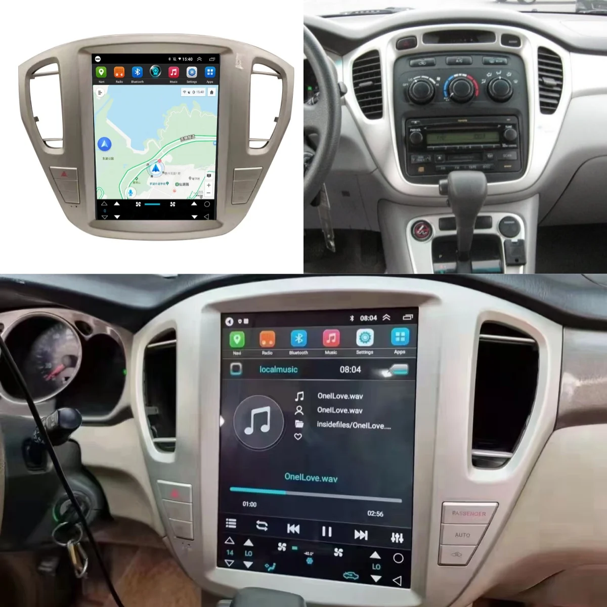 2Din Android 14.0 8 + 256G для Toyota Highlander Kluger 2001-2007 автомобильный радиоприемник