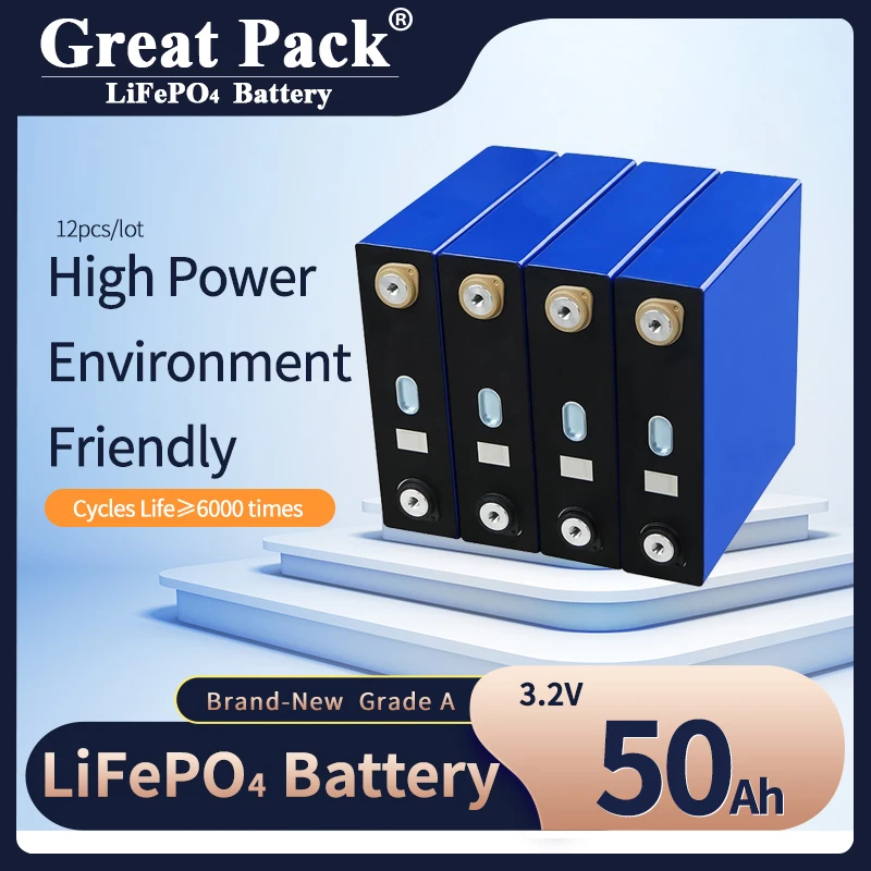 

12 шт., аккумуляторные литий-ионные батареи, 3,2 В, 50 Ач