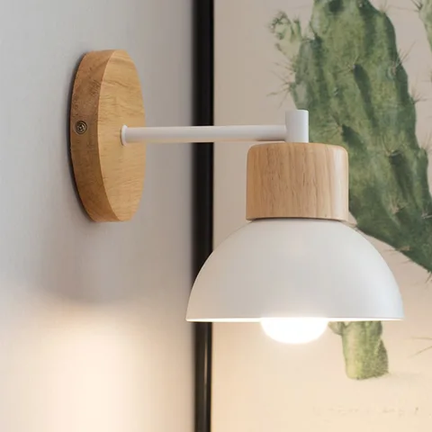 Светодиодный настенный комнатный светильник в скандинавском стиле, современная деревянная лампа с кронштейном для спальни, домашняя лампа для гостиной, ванной, прикроватная лампа