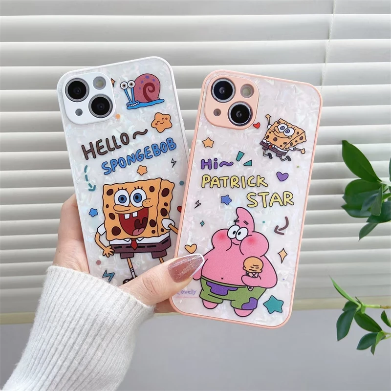 

Sponge Baby Cartoon Cute Gift Silicone Shockproof Case For iPhone 13 12 Pro Max X XR Soft TPU Case for iPhone 11 7 8 Plus Case