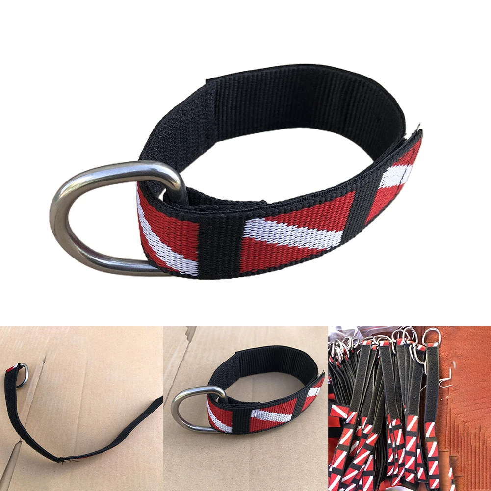 

Adjustable Scuba Diving Wrist Strap Lanyard Webbing Band With Metal D-Ring Water Sports Swimming Accessories Equipments