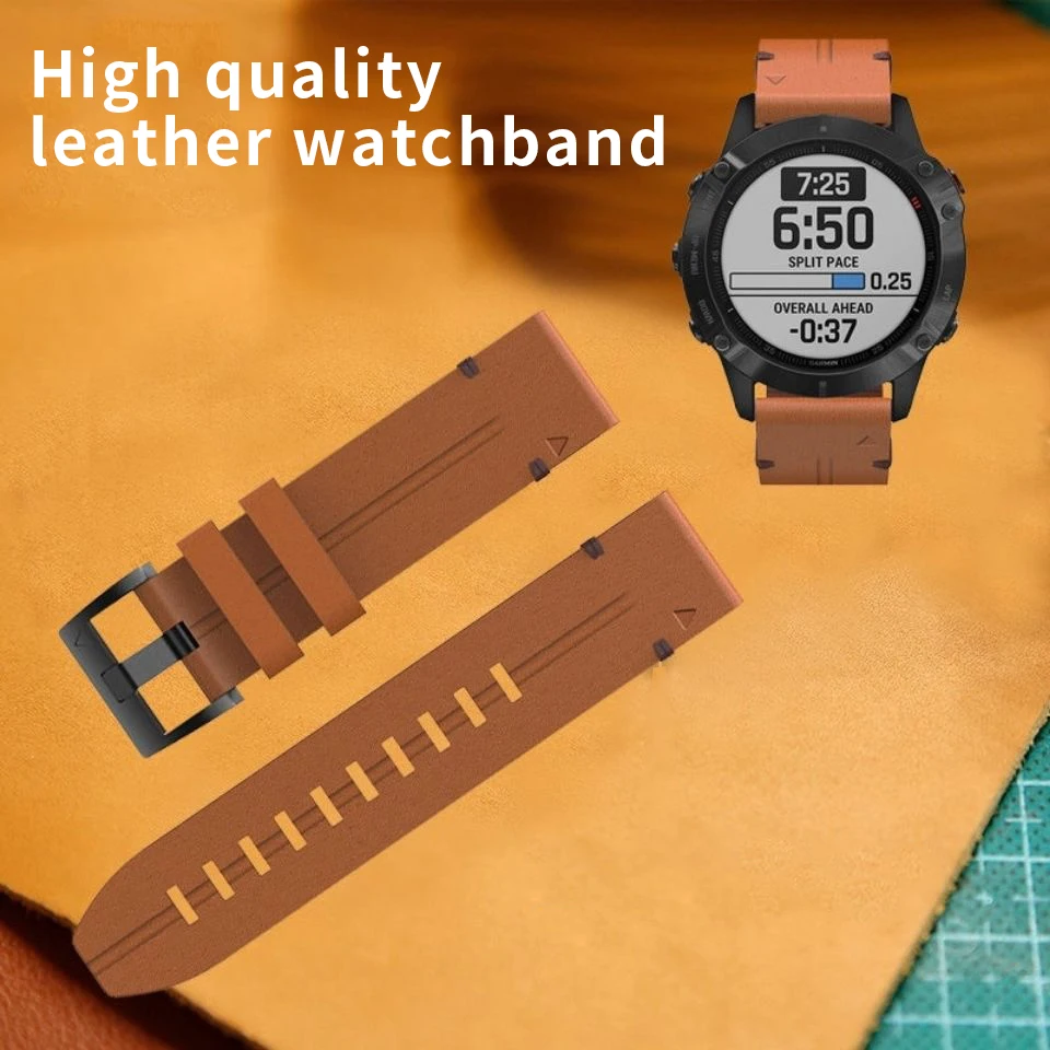 Leather band strap For Garmin 7 6 5 7S 7X 6X Pro,Easyfit Quick Release for Garmin Forerunner 935/945 watchband Correa 20 22 26mm