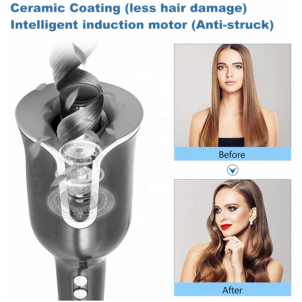 Автоматический щипцы для завивки волос REBUNE RE2082 черный керамический утюжок с 5