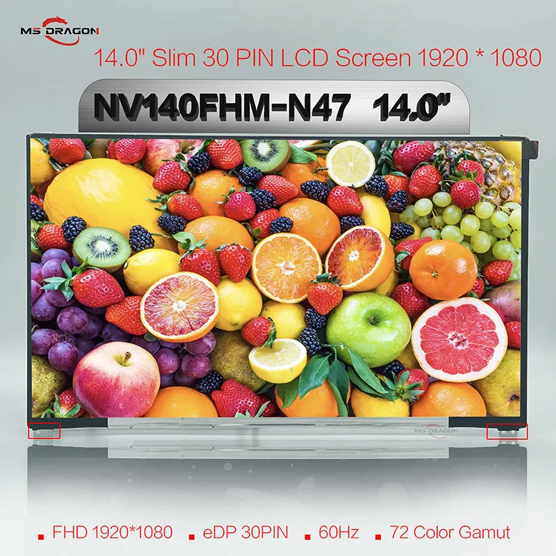 

14" IPS Laptop LCD Screen NV140FHM-N47 Fit LP140WF7-SPH1 G52 B140HAN03.3 For DELL Latitude 7480/7490 14.0"Laptop 30PIN LCD Scree