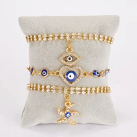 classic turkish evil eye bracelet ladies luxury aaa cubic zircon jewelry bracelet trend womens party jewelry gift