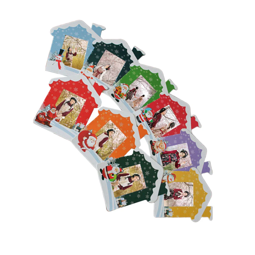 

Christmas Hanging Pictures Frame Christmas Photo Frame Photo Frame with Clips Paper Photo Frame Christmas