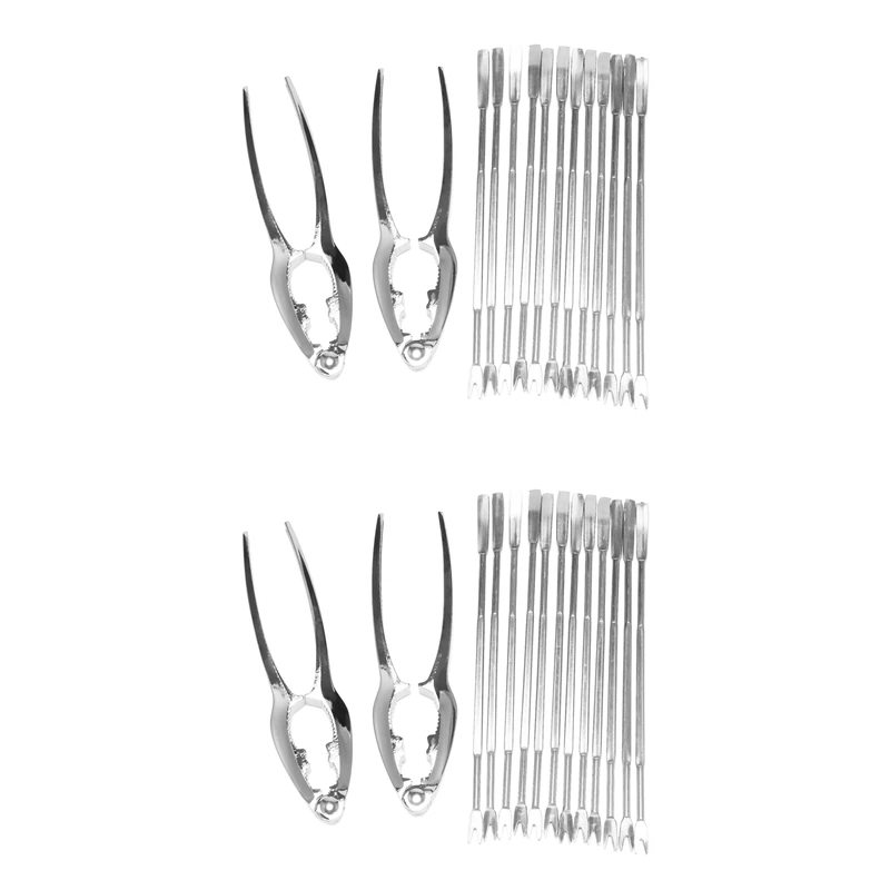 

Lobster Crackers And Picks Set, Crab Leg Cracker Tools, Stainless Steel Seafood Crackers And Forks Nut Cracker 28 Pcs