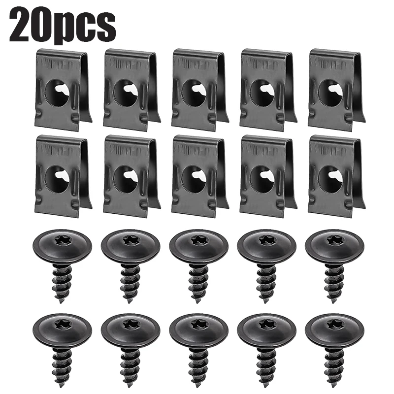 Основание автомобильного винта U-образный зажим Саморезы Зажим для модификации автомобиля Металлический внутренний брызговик Защитный зажим для бампера Металлическое сиденье