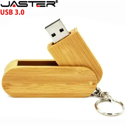 Деревянные вращающиеся флэш-накопители USB 3.0, 128 ГБ, бесплатный индивидуальный логотип, 64 ГБ, 32 ГБ с брелоком, бизнес-подарок, U-диск