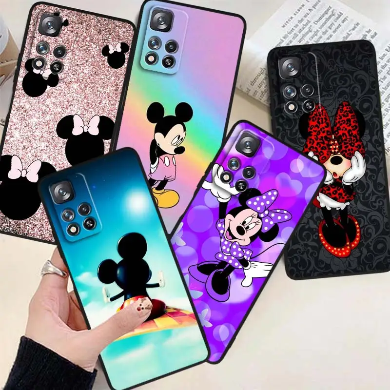 

Anime Mickey Minnie Disney Phone Case For Xiaomi Redmi Note 12 11E 11S 11 11T 10 10S 9 9T Trubo Pro Speed Plus 5G Black Cover