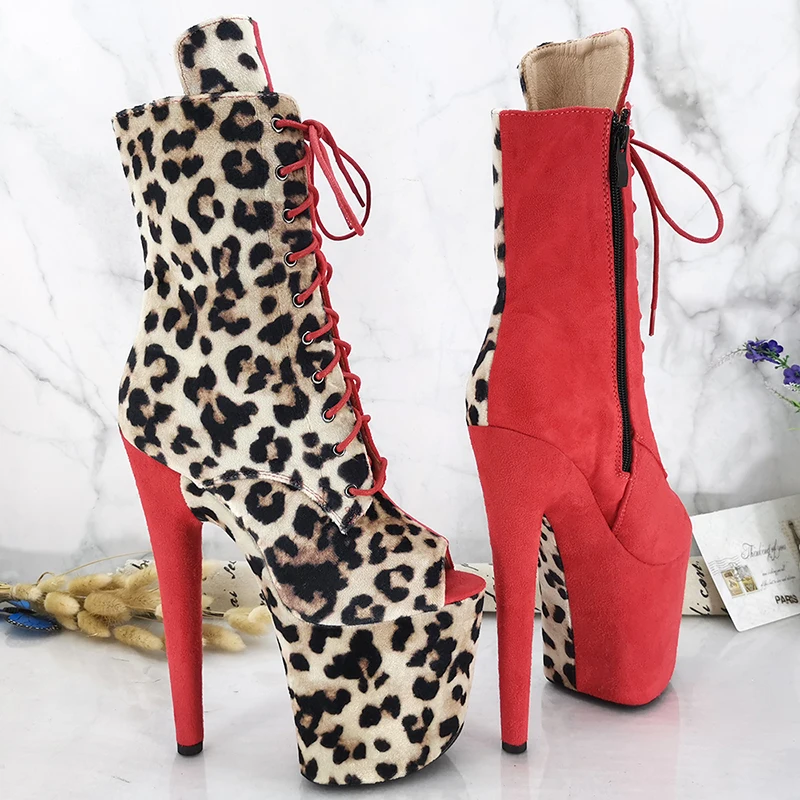 Leecabe 20CM/8inches Pole dancing shoes High Heel platform Boots closed toe Pole Dance boots